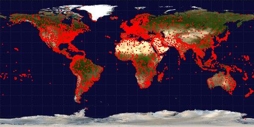 World Map of Airport Locations
