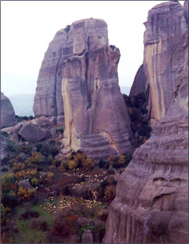 Exploring the geological pinnacles of Meteora, Greece are part of a Greek walking holiday.