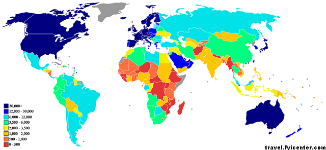 Map of World GDP per Capita