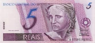 BRL Five Real R$5 Bill Front