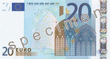 EUR Twenty Euro â‚¬20 Bill Front
