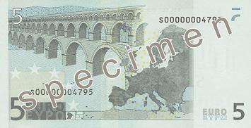 EUR Five Euro â‚¬5 Bill Back