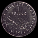 FRF Franc â‚£1 Coin Tail
