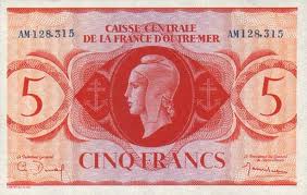 FRF Five Franc â‚£5 Bill Front