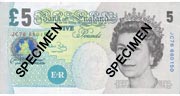 GBP Five Pound £5 Bill Front
