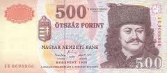 HUF Hungarian Forint Ft 500 Bill Front