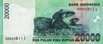 IDR 20 000 Rupiah Rp20 000 Bill Back