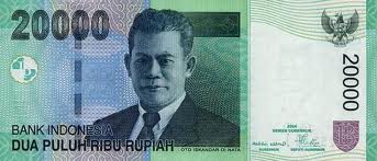 IDR 20 000 Rupiah Rp20 000 Bill Front