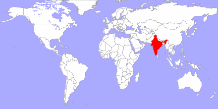 INR Indian Rupee Map