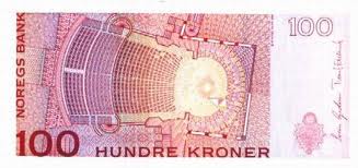 NOK Norwegian Krone kr100 Bill Back