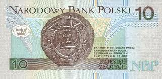 PLN Polish Ten Dollar zł10 Bill Back