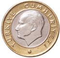 Turkish Lira TL1 Coin Head