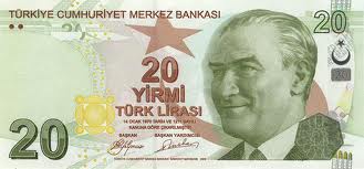 Turkish Twenty Lira TL20 Bill Front