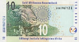 ZAR Ten South African Rand R10 Bill Back
